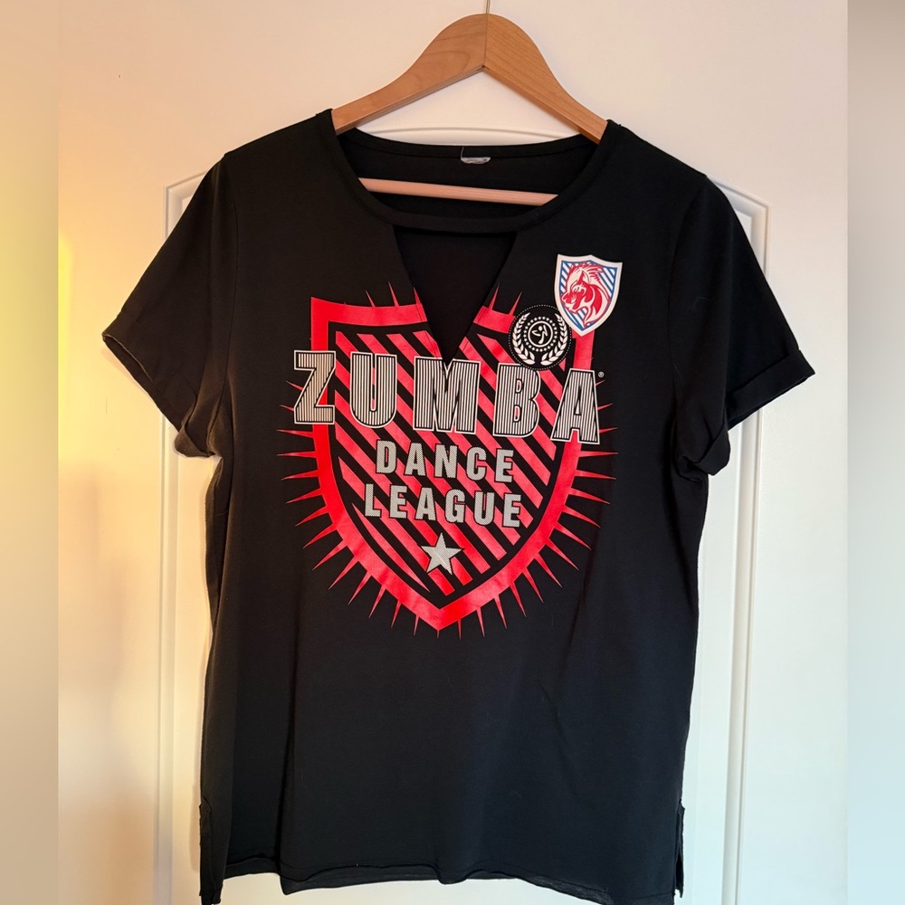 Zumba Fitness Black and Red Graphic Tee